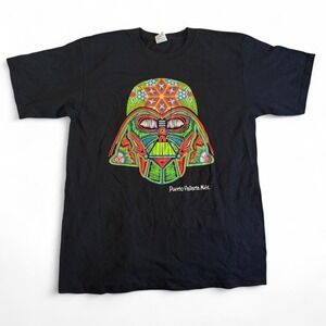 Vintage Star Wars Darth Vader Puerto Vallarta Mexico Graphic Tee Black Large